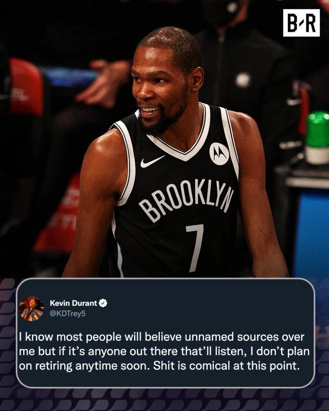 极速赛车-不被篮网交易就退役？杜兰特在线辟谣：太搞笑了